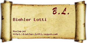Biehler Lotti névjegykártya